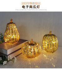 Halloween Pumpkin Lantern Glass LED Light Decoration for Western Ghost Festival