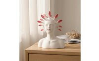 Resin Bust Statue White Female Bust Sculpture Resistant Resin Figurine for Indoor