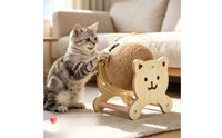 Cat Scratching Toy with Sisal Ball Natural Wood Cat Scratching Ball 360° Rotating Rolling for Cats, Pet Corner, Home