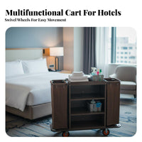 Multifunctional Hotel Cart Easy Mobility Housekeeping Cart Large Capacity Hotel Cleaning Trolley for Housekeepers, Janitors, Office Building, Hospital