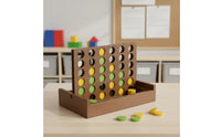 Four in a Row Game Educational Wooden Four in a Row Game Parent Child Interaction for Preschoolers, Home