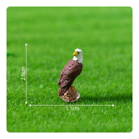Bald Eagle Figurine Micro Bald Eagle Ornament Realistic Small for Hobbyists, Fairy Garden, Desk Decor
