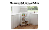 Movable Multi-Tier Rolling Cart Space Saving Storage Rack with Wheels Large Capacity Mobile Shelving Unit Heavy Duty for Shop Owners, Homemakers, Supermarket, Convenience Shop, Living Room, Bedroom
