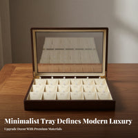 Padded Jewelry Tray with Glass Lid