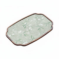 Walnut Wood Tea Serving Board Easy to Clean Teapot Coaster with Textile Insert Deep Shade Tableware for Office