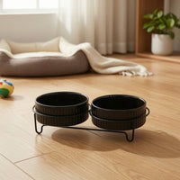 Spill Proof Elevated Double Cat Bowl Detachable Design Elevated Food Water Bowls