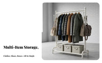 Complimentarystanding Garment Rack with Shelf Floor-Standing Design Coat Tree Space-Saving Minimalist Design for Homeowners
