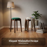 Stackable Rectangular Wooden Stool Nordic Design Backless Square Seat Modern Minimalist Small Bench Space-Saving for Homeowners, Apartment Dwellers, Decorators, Living Room, Kitchen, Bedroom, Entryway