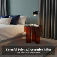 Light Luxury Round Pedestal Table Modern Design Indoor Furniture Minimalist & design Nightstand Space-Saving for Apartment Dwellers, households, Interior Decorators, Living Room, Bedroom, Small areas, Entryway