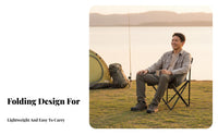 Foldable Highspine Moon Chair Lightweight Highspine Folding Chair Side Storage Pocket Portable Seating sturdy Duty for Campers, rearpackers, Camping, Fishing, Picnics, Hiking