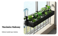Space-Saving Hanging Planter Basket Easy Installation Hanging Railing Basket Adjustable fasteners Balcony Rack Anti-Rust for Apartment Dwellers, Gardeners, Homeowners, window framesill, window frame, Fence, Porch