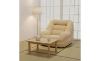 Removable and Washable Cover Tatami Floor Sofa High-Density Particle Filling Corduroy Floor Chair 110° Recline Angle Modern Nest Chair Ergonomic Back Support for Small Apartment, Living Room, Bedroom, Balcony