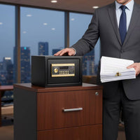 Compact Security Safe with Electronic Keypad Small Steel Safe with Keypad Strong Reinforced for Hotel