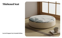 Thickened Design Chinese Design Floor Cushion Comfortable Lotus Print Seat Cushion Soft for Meditators, Adults, Bay Window, Tea Room