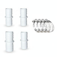 2 Pieces Plumbing Part Stainless Steel Ribbed Plastic Hose Barb Fitting