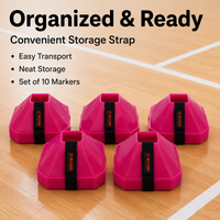 10-Pack Soccer Cones, Football Marker Cones for Agility, PE Sports Disc Cones with Carry Strap