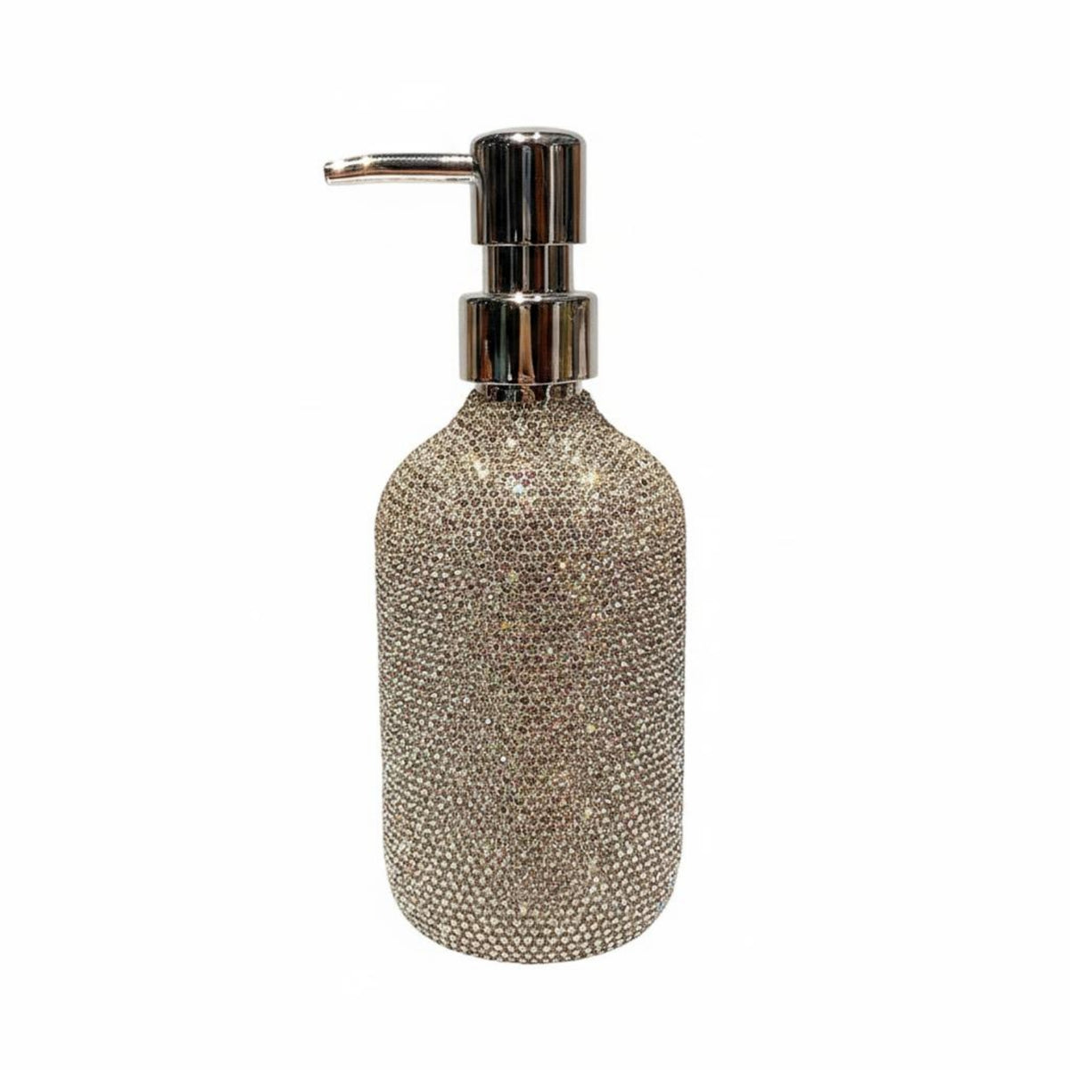 Glittering Rhinestone Pump Bottle Decorative Crystal Bottle Dispenser Refillable Glitter Soap Dispenser for Vanity