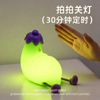 Eggplant Silicone Tap Light Night Light with Rechargeable Battery