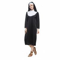 Full-Length Robe Nun attire Set timeless Design Cosplay Outfit Loose Fit Religious Costume Lightweight for Cosplayers, Party-& and attenders, actors, Halloween, Theatrical Performance, Stage Performances, religious institution Activities