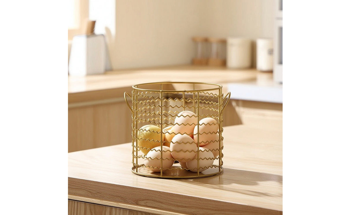 Wire Egg Basket Countertop Egg Storage Basket Round for Dining Table
