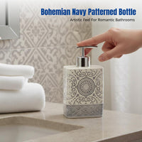 Bohemian Ceramic Lotion Dispenser, High Aesthetic Bathroom Bottle, Hotel Guesthouse Toiletry Accessory