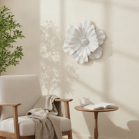 Flower Wall Decor 3D Resin Flower Plaque Floral Wall Accent Dimensional Sculpted for Living Room, Entryway