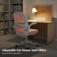 Height Adjustable Ergonomic Student Desk Chair ergonomic spinalrest Rolling Mesh Chair quiet-rolling casters rotating Seat 90° Flip-up Armrests for Students, Teenagers, Children, Study Room, Workspace, Bedroom