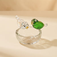 Bird Figurine with Nest Clear Bird Figurine Tabletop Crystal Birds for Collectors, Desk, Office