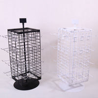 Rotating Grid Display Rack Multi-Hook 4-Sided Display Stand Metal Store Fixture for Countertop