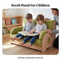 Educational Type Two-Seater Reading Couch Soft and Comfy kids' Sofa Skin-Friendly Upholstery children's Furniture Washable Cover for Toddlers, Parents, Educators, Kindergartens, Daycares, Nurseries, Playrooms