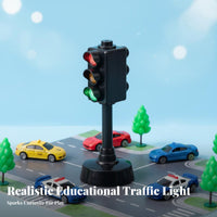 Toy Traffic Light Early Education Mini Traffic Light Toy Educational City Playset Accessory for Kids, Preschoolers, Playroom, Classroom, Sand Table