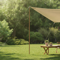 Wood-Grain Tarp Pole with Carrying Bag Compact Segmented Tent Pole Portable Canopy Poles Long-Lasting for Campers