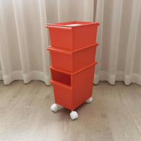 With casters Rolling Organizer container Stackable Design Storage Container Includes Lid adaptable Use for Students, home dwellers, activity area, Bedroom, Study Room, Closet