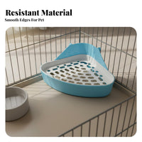 Small Pet Toilet Mess-Containment Small Pet Potty Tray Anti-Tip Guinea Pig Potty Tray for Bunnies