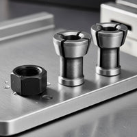 4 Pieces M17 Collet Nut Set Slotted Design 6x16.5 Collet Set Easy to Install Tool Accessory for Metalworking