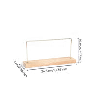 Gold-Tone Earring Display Stand Minimalist Wood Base Jewelry Stand