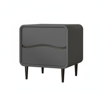 Modern Design Fluted Drawer Nightstand Sturdy Construction Wavy Front Cabinet Rounded Corners Bedside Table Ample Storage for Design Enthusiasts, Apartment Dwellers, Homeowners, Hallway, Home Office