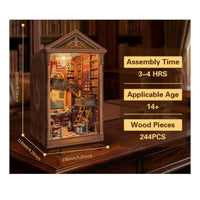 Retro Wooden Literary Alcove Warm LED Wooden Literary Alcove Lights Mini Shelf House for Desk