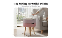 Nordic Design Round two-in-onelevel Nightstand Minimalist & design 2-Tier Round accent Table Space-Saving Storage compact Multi-Functional for Apartment Dwellers, residents, Students, Balcony, Living Room, Bedroom, Small areas