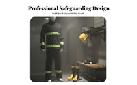 5 Pieces 02 Design Firefighter Suit Fire Resistant 5 Piece Firefighter Uniform Set Sturdy Retardant Assistance Suit for Firefighting, Accident Sites