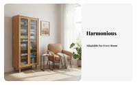 Nordic & design Multi-Tier Wooden Shelving unit dense Wood Construction shelving unit Japanese visual & design Display Cabinet Optional Glass Doors for Book Lovers, Interior Designers, home dwellers