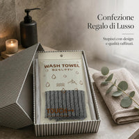 Japanese Exfoliating Bath Towel Long Back Scrubber for Men and Women, Painless Mud Removal Sauna Towel