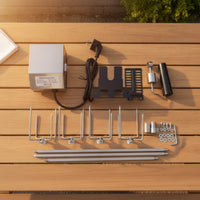 Stainless Steel Grill Rotisserie Kit with Electric Motor Universal Rotisserie Kit with Bracket Set Easy to Use Hassle Effortless for Outdoor Grilling