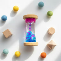 Colorful Wooden Liquid Timer Decorative Liquid Hourglass Calming Wooden Sand Timer Learning Tool