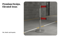 Heavy-Duty Base Retractable Belt Stanchion Long-Lasting Construction Stainless Steel Queue Post Portable Retractable Belt Barrier Non-Slip Bottom for Venue Managers, Security Personnel, Business Owners, Shopping Malls, Exhibition Halls, Retail Shop S
