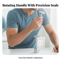 Zinc Alloy Body Adjustable Safety Razor Rust-Proof Double Blade Safety Razor Easy to Clean Manual Shaver Long-Lasting for Eco-Conscious Consumers, Adults, Women, Travel, Bathroom, Home