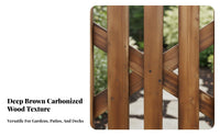 Anti Carbonized Wood Garden Door Long-Lasting Wooden Fence Gate Rustic Design Wood Slat Fence Gate Heavy Duty for Homeowners, Landscapers, DIY Enthusiasts, Yard, Patio, Flowerbed, Pathway