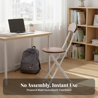 Round Folding Chair with Backrest Foldable Design Portable Furniture Lightweight Collapsible Seat for Students, Homeowners, Dormitory, Home, Dorm Room