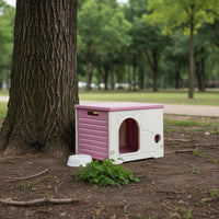 Rainproof Plastic Outdoor Kitten House Sunproof Weather-Resistant Stray Kitten Shelter Sturdy Semi-Enclosed Pet Villa Easy to Clean for Backyard, Garden