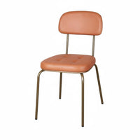 Nordic Design Upholstered Metal Frame Chair Retro Look Upholstered Armchair with Metal Legs Minimalist design Household Furniture Soft Padded Seat for Interior Designers, Homeowners, Office Workers, Dining Room, Bedroom, perusing Corner, Reception Area